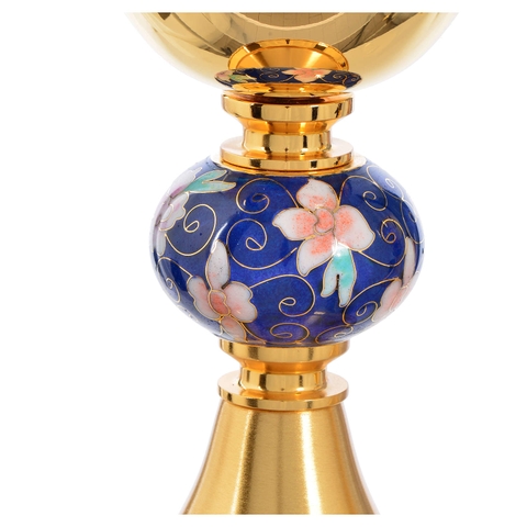 Chén lễ Italy xi vàng CLXV396 Mẫu tay nắm gốm sứ hoa văn 21cm