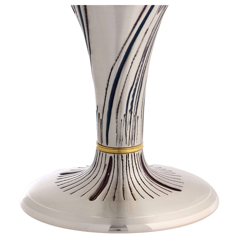 Chén Lễ Italy xi vàng CLXV405 - Mẫu Thánh Giá và lúa mì 20cm