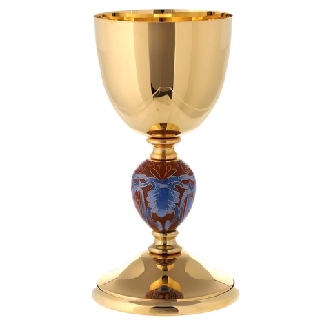 Chén Lễ Italy CLXV0405 tay nắm tráng men chữ IHS và Chi-Rho