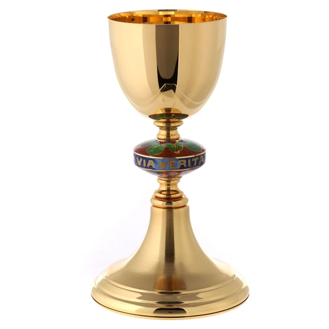 Chén Lễ Italy CLXV1406 Tay nắm Tráng Men Chữ Xanh