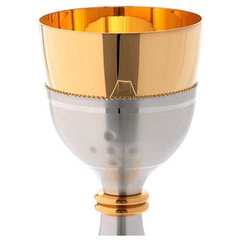 Chén lễ xi vàng CLXV071 Mẫu bạc xi vàng Italy chấm mờ 17cm