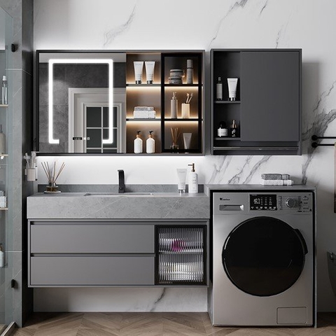 Tủ chậu lavabo phòng tắm kiêm máy giặt
