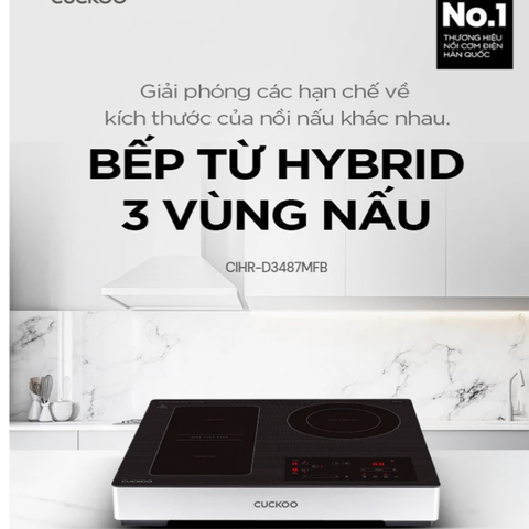 [Chính Hãng] Bếp từ Cuckoo Hybrid 3 Vùng Nấu CIHR-D3487MFB