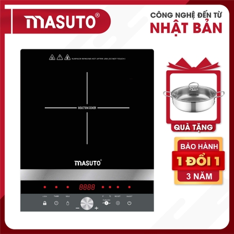 Bếp từ đơn Masuto MS-ID2000 (tặng 1 bộ nồi Inox kèm nắp kính 30cm)