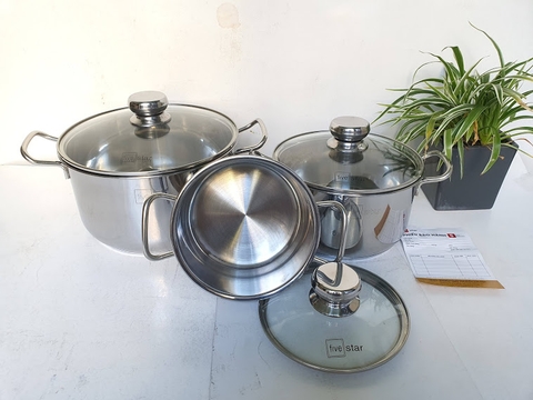Bộ nồi inox Fivestar 3 Maylay Old