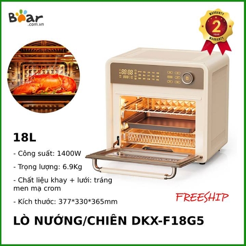 Lò nướng hơi nước, quay và chiên điện 18L Bear DKX-F18G5