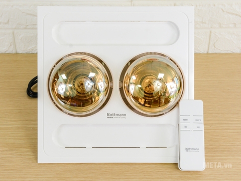 Đèn sưởi 2 bóng Kottmann âm trần K9R (có điều khiển từ xa)