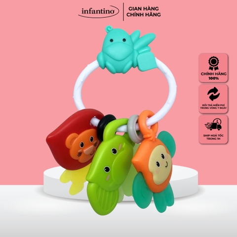 Gặm Nướu Hình Động Vật INFANTINO Safari Teething Pals Dành Cho Bé Đồ Chơi An Toàn
