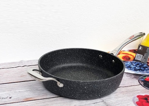 Chảo Từ ELO Aluminium mặt vân đá sâu lòng Granit professionell 28cm