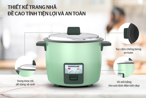 NỒI CƠM ĐIỆN SUNHOUSE 1,8L SHD8133 CAO CẤP