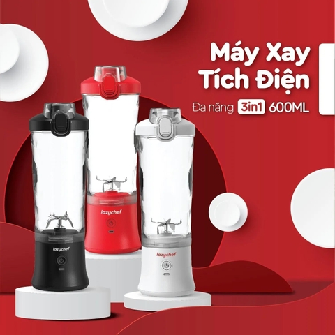 Máy Xay Bỏ Túi 3IN1 Lazychef   LC-02ST - Bảo Hành Chính Hãng, Thiết Kế Tinh Tế, Chống Thấm Nước