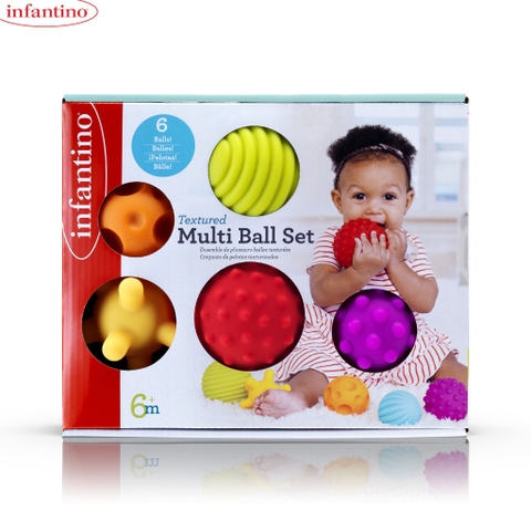 Set 6 Trái Bóng Xúc Giác INFANTINO Dành Cho Bé - Đồ Chơi Tập Cầm Nắm Giúp Phát Triển Giác Quan Và Kỹ Năng Của Trẻ