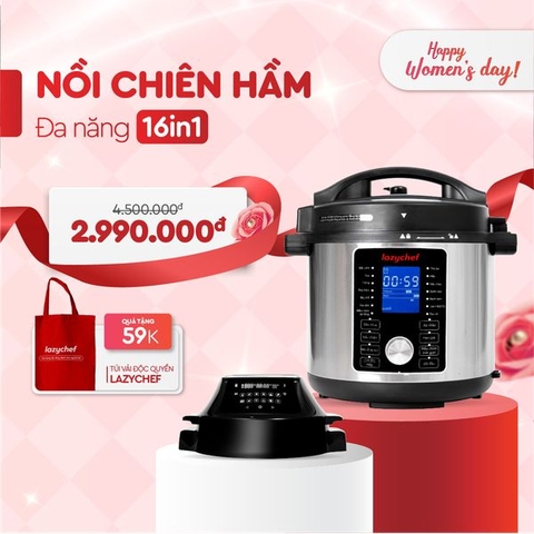 Nồi Chiên Hầm Lazychef 16IN1 - Dung Tích Lớn, Thay Thế Mọi Thiết Bị Nhà Bếp