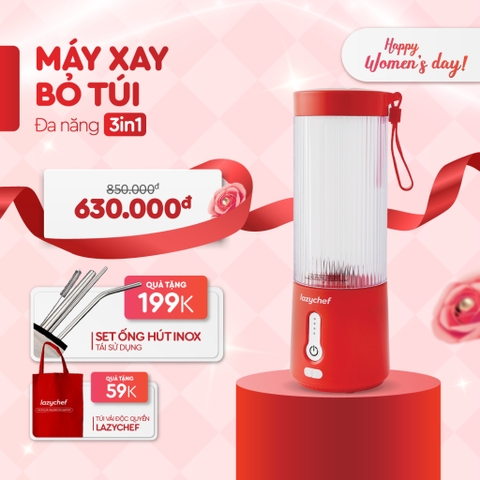 Máy Xay Bỏ Túi 3IN1 Lazychef   LC-01ST  - Bảo Hành Chính Hãng, Thiết Kế Tinh Tế, Chống Thấm Nước