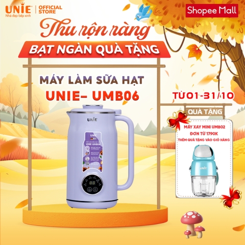 Máy làm sữa hạt đa năng UNIE UMB06, 6 tính năng xay nấu, chất liệu inox 304 cao cấp