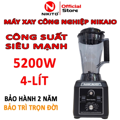Máy xay sinh tố công nghiệp NIKAIO 5200W Bảo hành 24T xay đá thịt cá, rau củ quả, sinh tố, ngũ cốc, đồ khô, xay rau má.