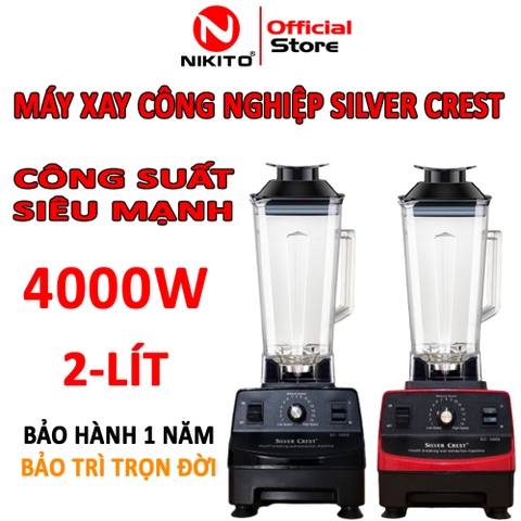 Máy xay sinh tố công nghiệp silver crest NIKITO 4000W xay thịt cá, rau củ quả, sinh tố, ngũ cốc,đồ khô,xay rau má-BH 24T