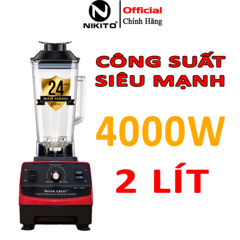 Máy Xay Công Nghiệp SILVER CREST 3800W SC-4099, Máy Xay Sinh Tố Công Nghiệp đa năng: Xay đá, rau má, thịt, cá..