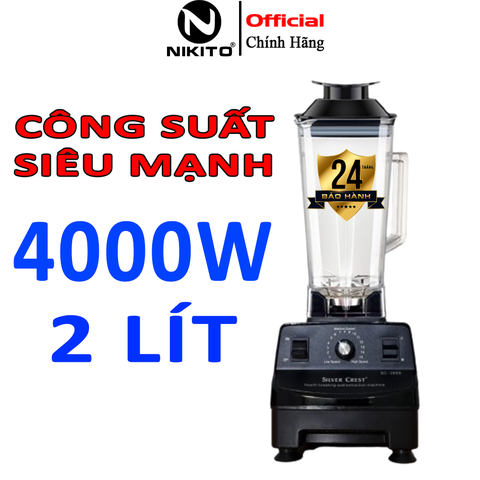 Máy Xay Công Nghiệp SILVER CREST  SC-3899. Máy Xay Sinh Tố Công Nghiệp 3800W, Xay Cháo, Rau Má Sinh Tố, Rau Củ quả