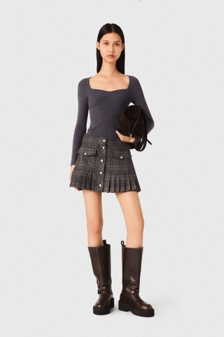 Áo len MAJE ghi cổ vuông