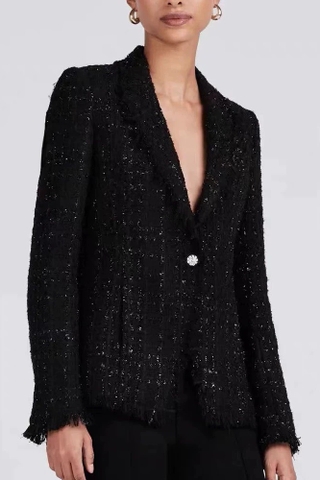 Blazer AJE tweed 1 khuy đá
