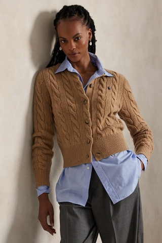 Cardigan RALPH LAUREN vặn thừng khuy sừng