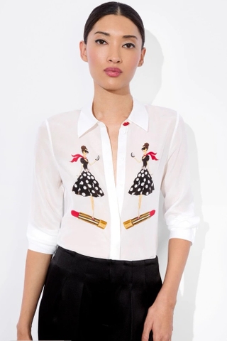 Sơ mi ALICE OLIVIA trắng cô gái