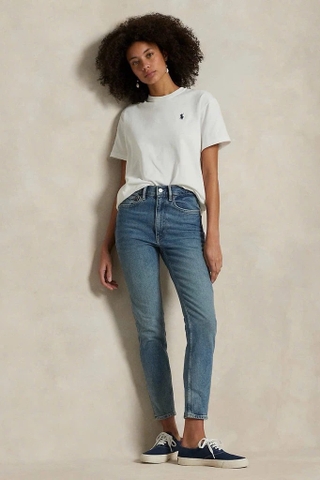 Tshirt RALPH LAUREN trơn logo cotton dày