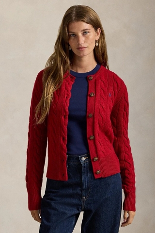 Cardigan RALPH LAUREN khuy sừng cashmere