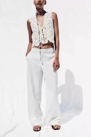 Áo len móc ZARA đính cườm 2 màu