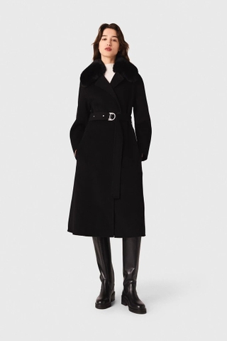 Trendcoat MAJE cổ nhung navy