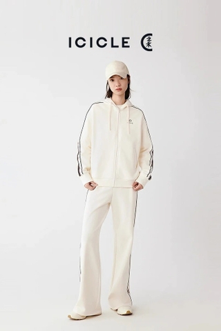 Set ICILE áo khoác+ quần viền kẻ