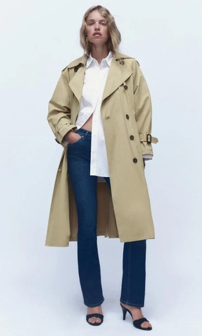 Trendcoat Zara màu khaki