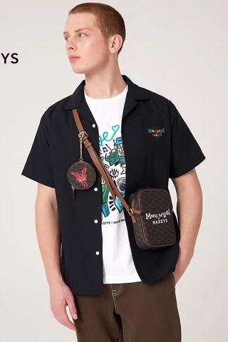 Sơ mi Hazzy logo ngực thêu màu