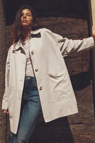 Trendcoat Zara 2 túi trước