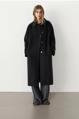 Áo dạ MASSIMO DUTTI đai tay, dài