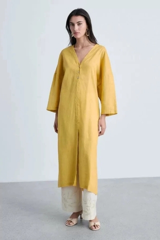 Váy sơ mi MANGO vàng