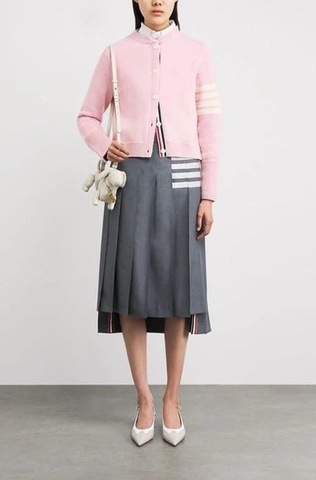 Cardigan THOM BROWNE logo lưng 2 màu