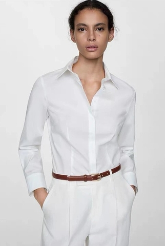 Sơ mi MANGO cổ bẻ triết eo