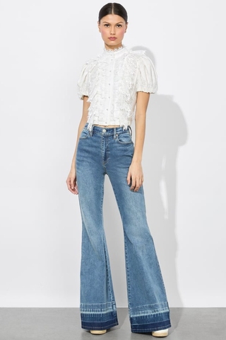 Quần jean ALICE OLIVIA ống vẩy gấu đậm