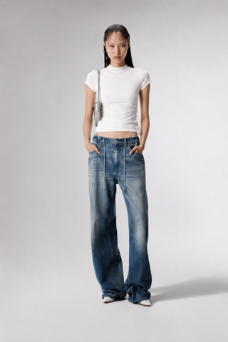 Quần jean ALEXANDER WANG cạp dây bling