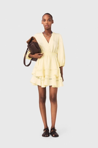 Váy MAJE vàng nhún eo