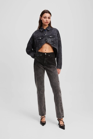 Quần jeans KARL LAGERFELD đen mài