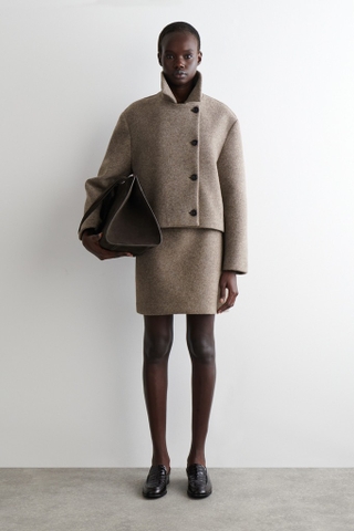 Chân váy dạ COS nâu