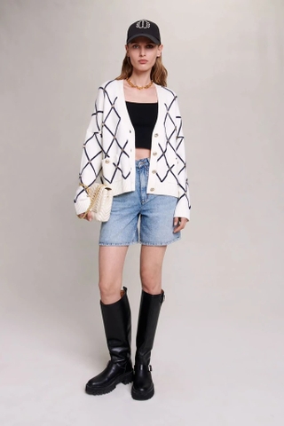 Cardigan MAJE trắng trám