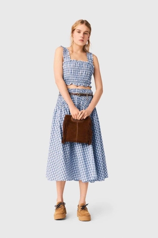 Áo MAJE 2 dây chun thân đính đá