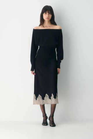 Chân váy ARITZIA lụa cải ren 2 màu