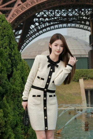 Áo SELF PORTRAIT trắng nơ cổ ( có set )