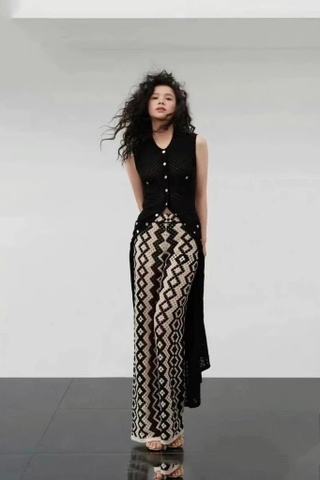 Quần len SANDRO họa tiết baroque