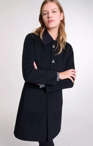 Áo dạ MAJE đen túi trước khuy tam giác